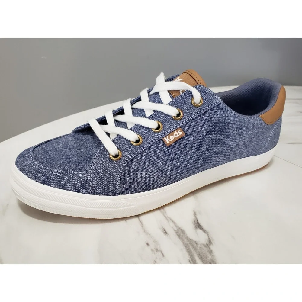 NEW NO BOX SIZE 7 KEDS Chambray Lace-Up Sneaker Boat Shoe Womens Blue